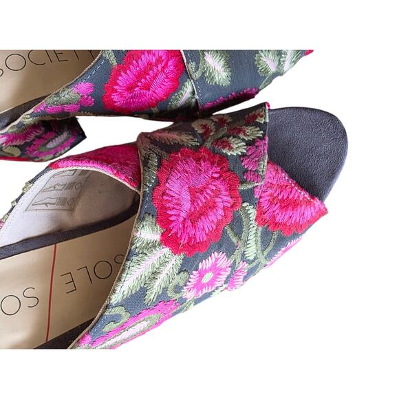 Sole Society Luella Embroidered Mule Slide Sz 8 NEW Boho - Picture 3 of 4